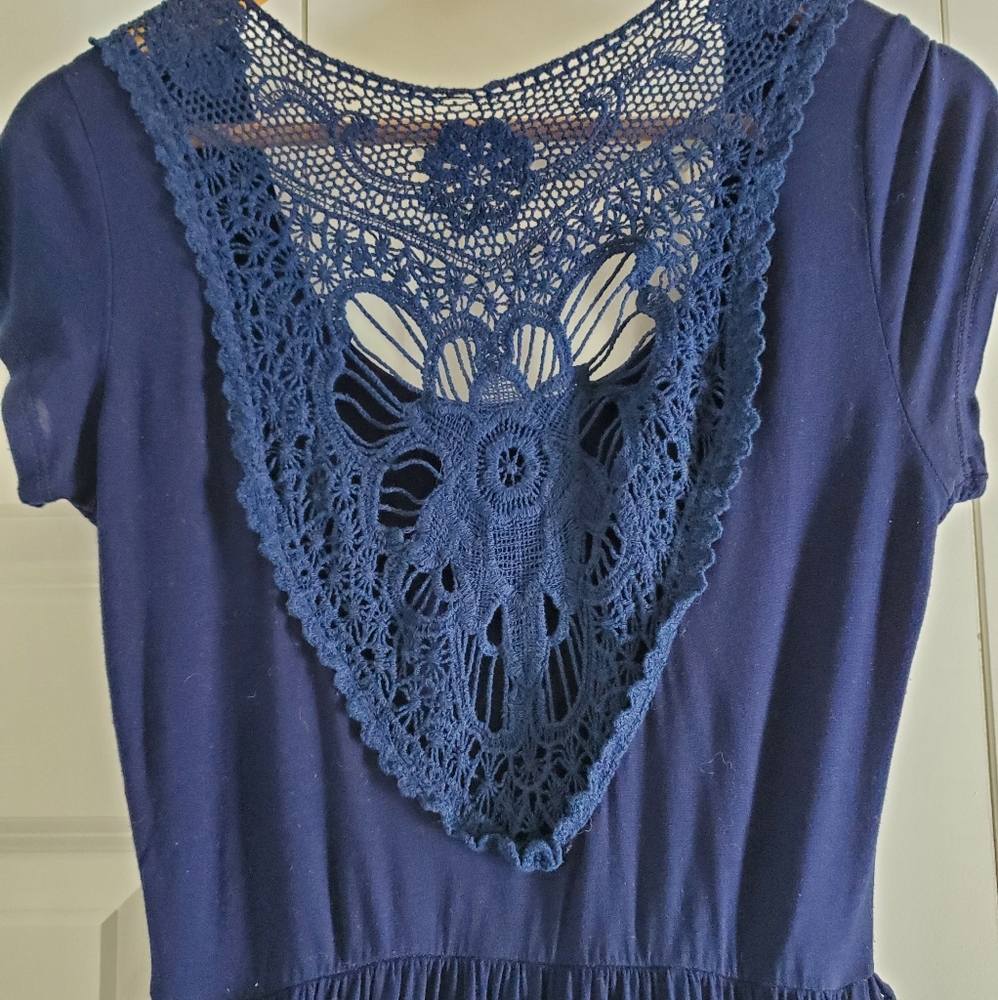 Navy maxi with crochet back